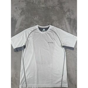 Columbia Shirt Men's Medium White Omni Freeze Zero Geometric T Shirt Vented